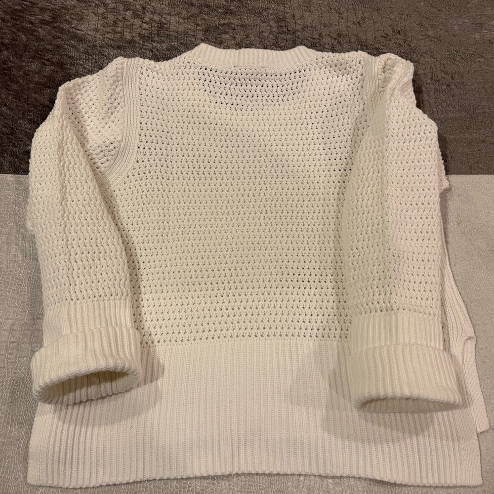 ME+EM White Open-Knit Cotton Sweater Tagged size L, fits more like S-M (!) - Picture 10 of 12